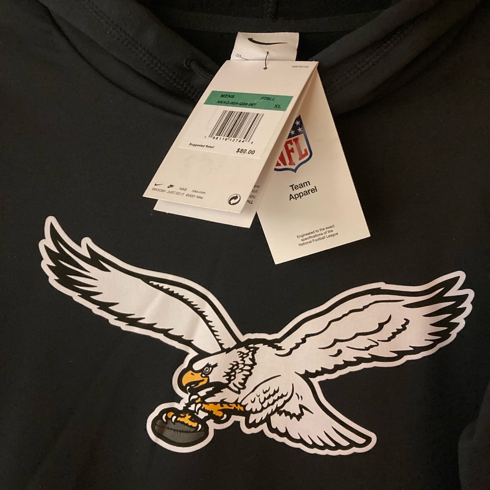 Men’s XL Philadelphia Eagles Sweatshirt Hoodie New Black Nike